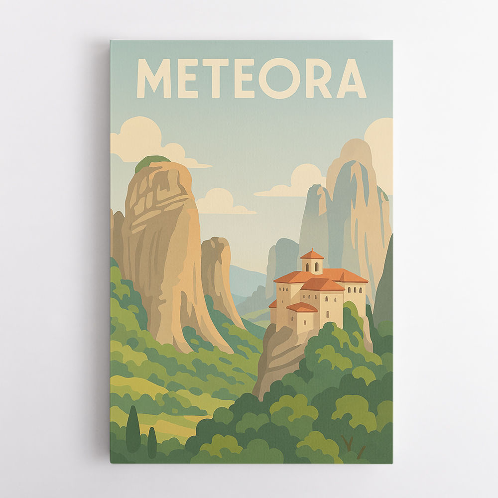 Meteora Travel Poster  Wall Art