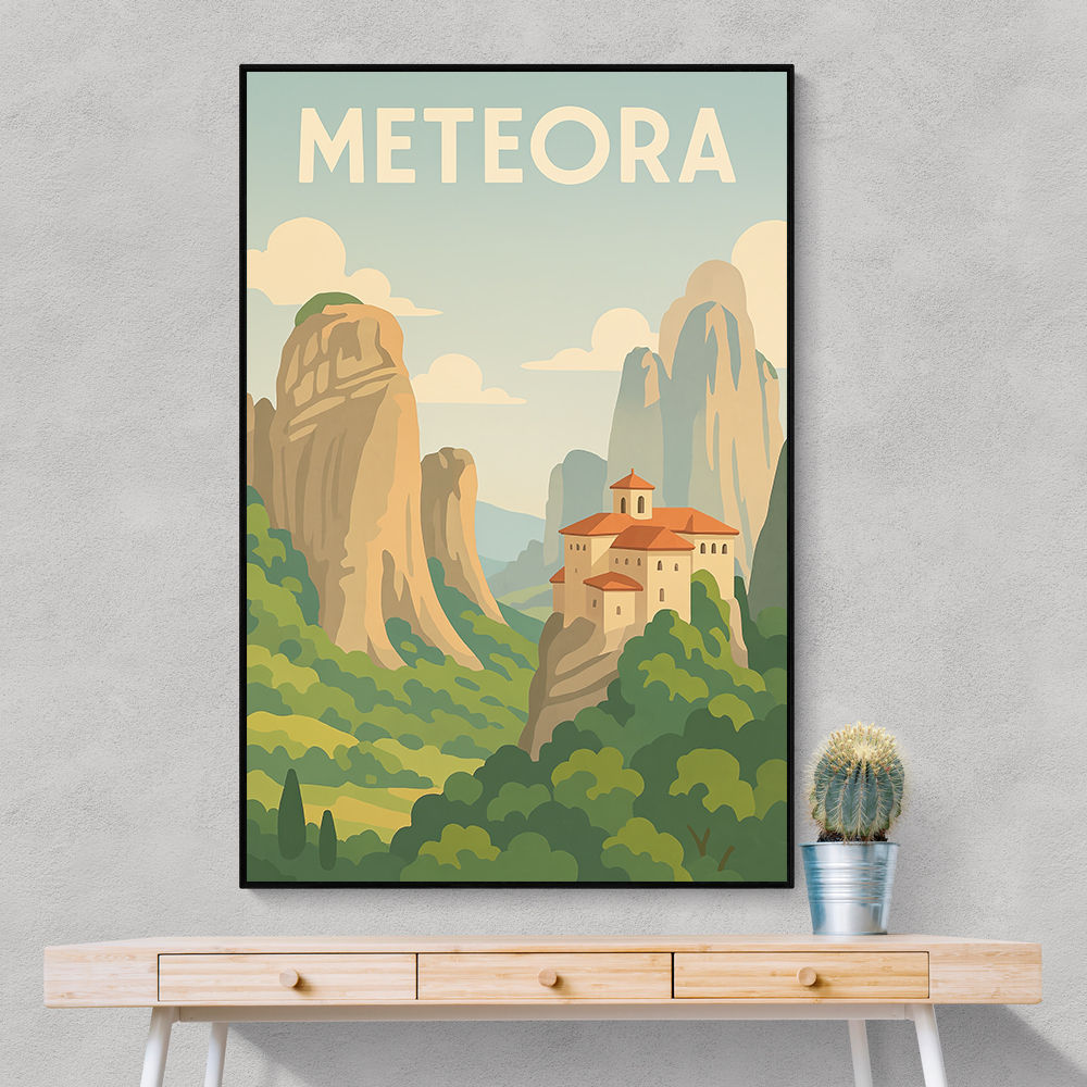 Meteora Travel Poster  Wall Art