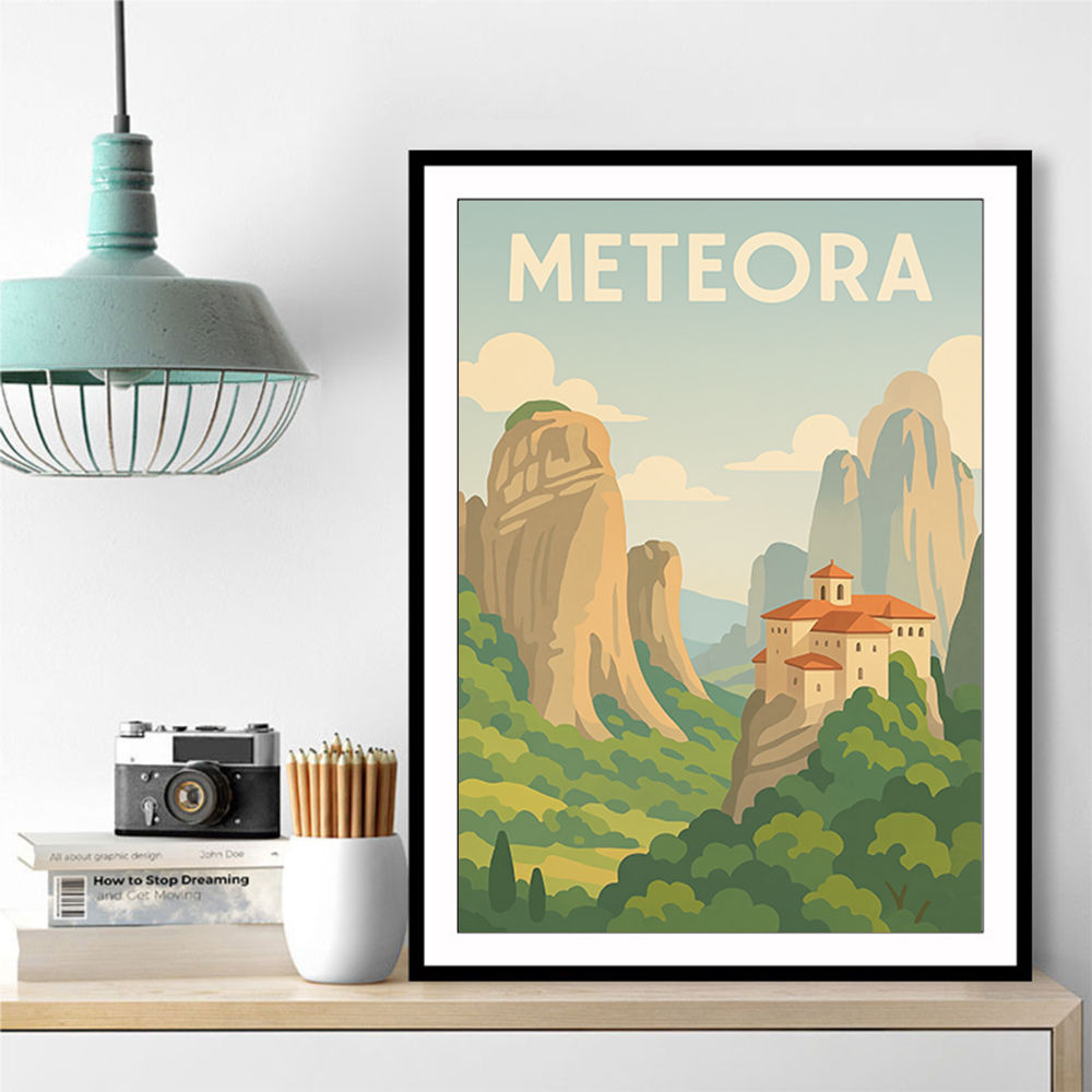 Meteora Travel Poster  Wall Art