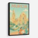 Modern Málaga Travel Poster  Wall Art