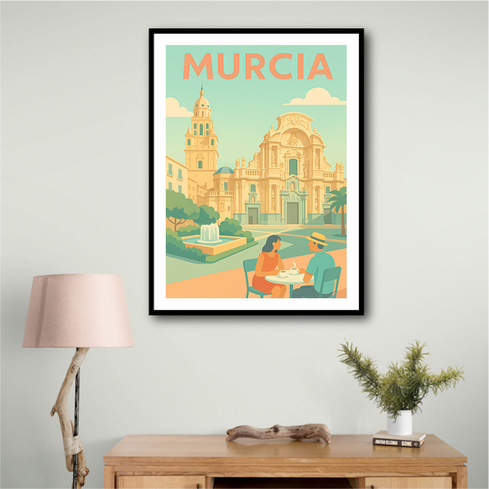 Modern Málaga Travel Poster  Wall Art