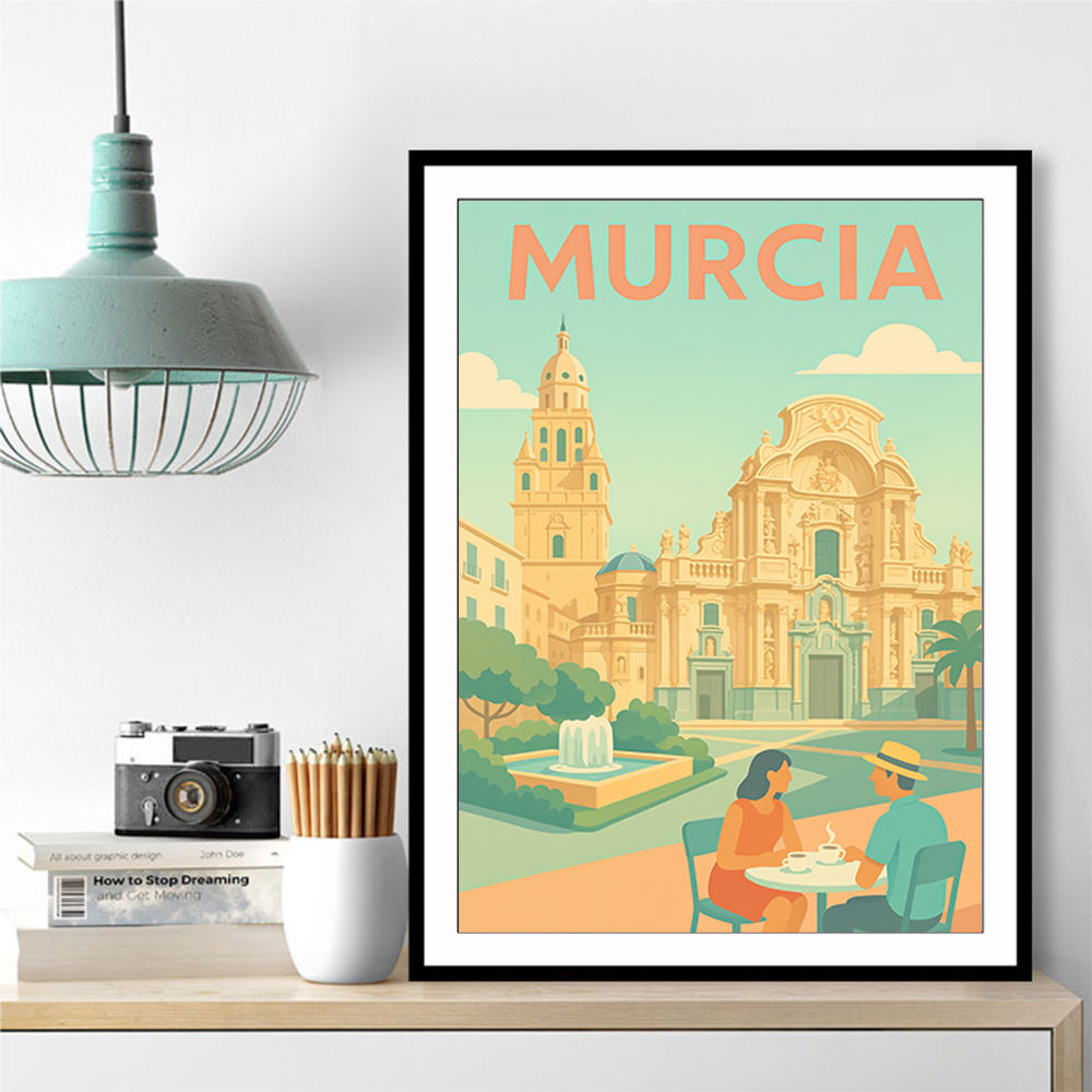 Modern Málaga Travel Poster  Wall Art