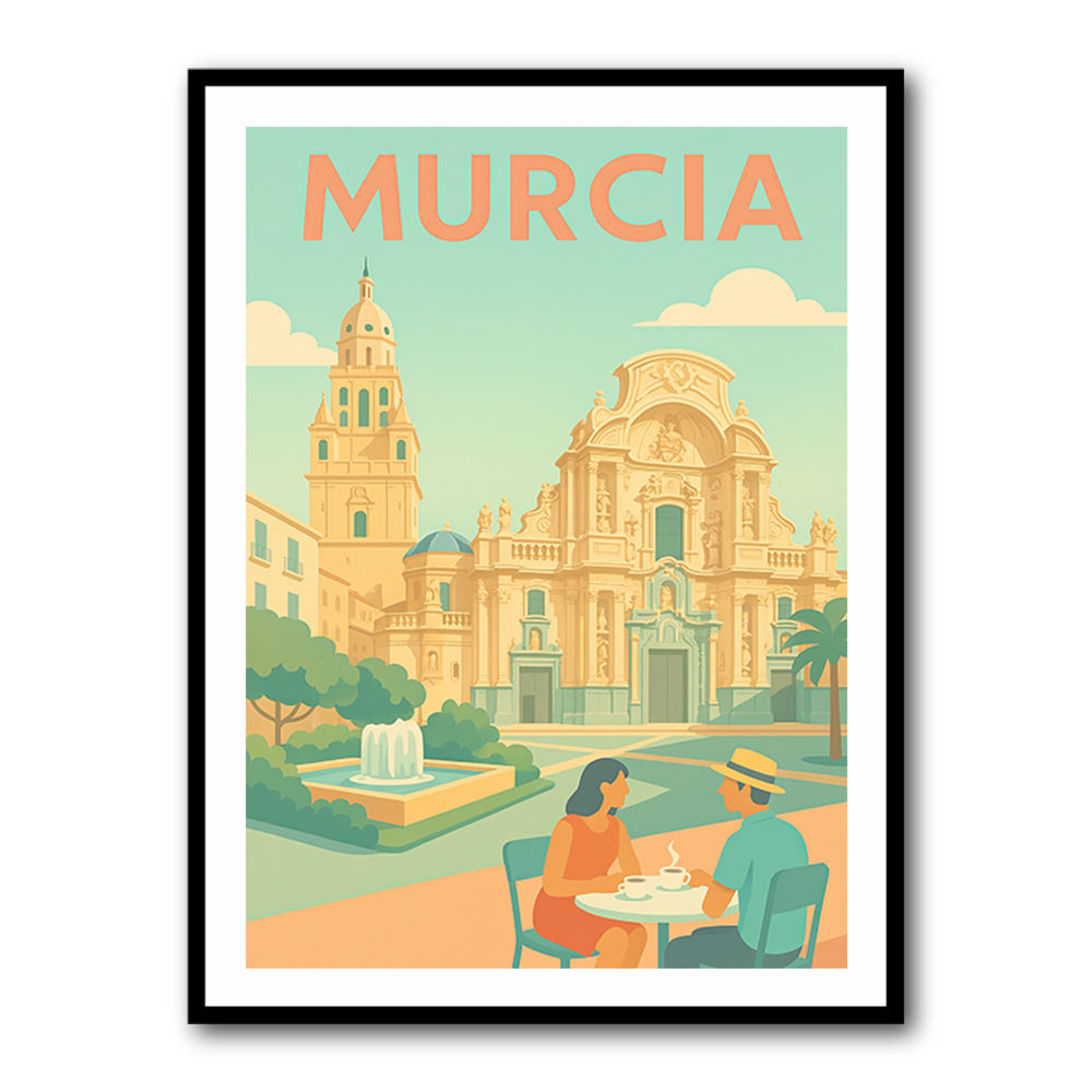 Modern Málaga Travel Poster  Wall Art