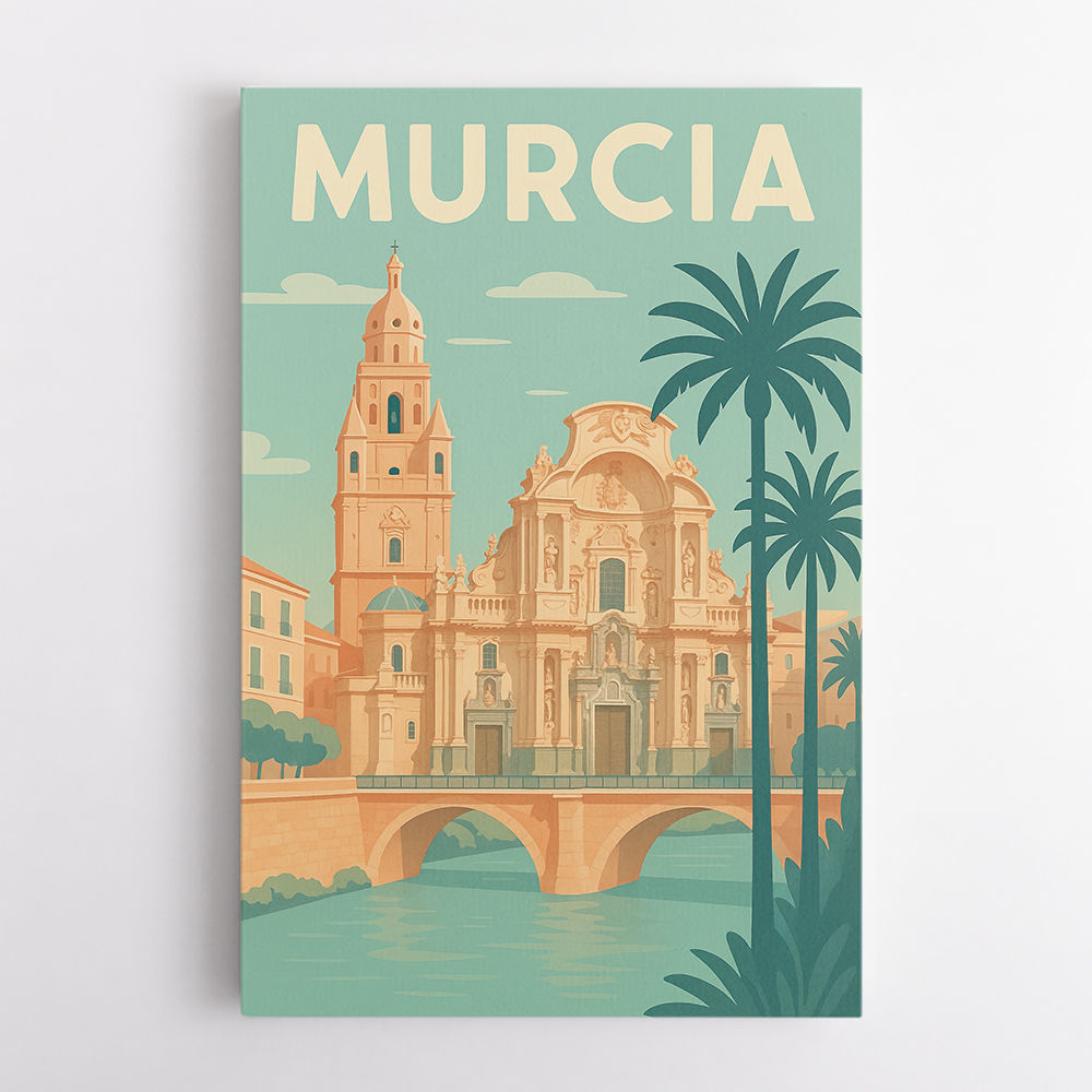 Modern Málaga Travel Poster Wall Art
