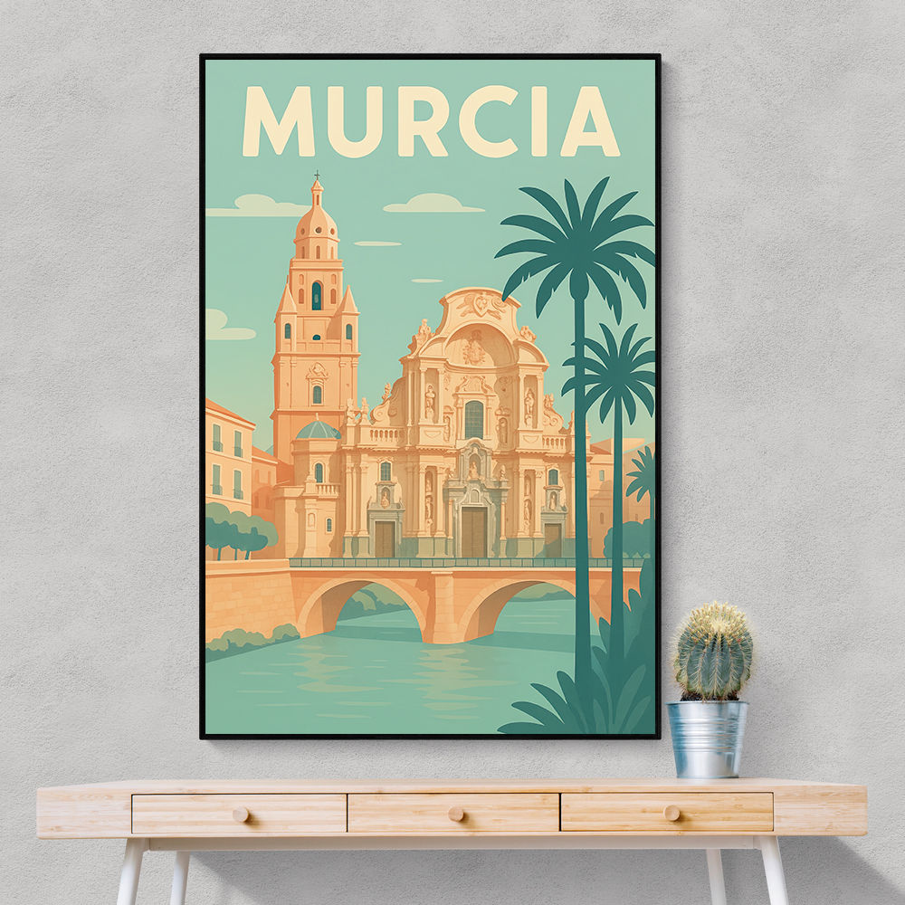 Modern Málaga Travel Poster Wall Art