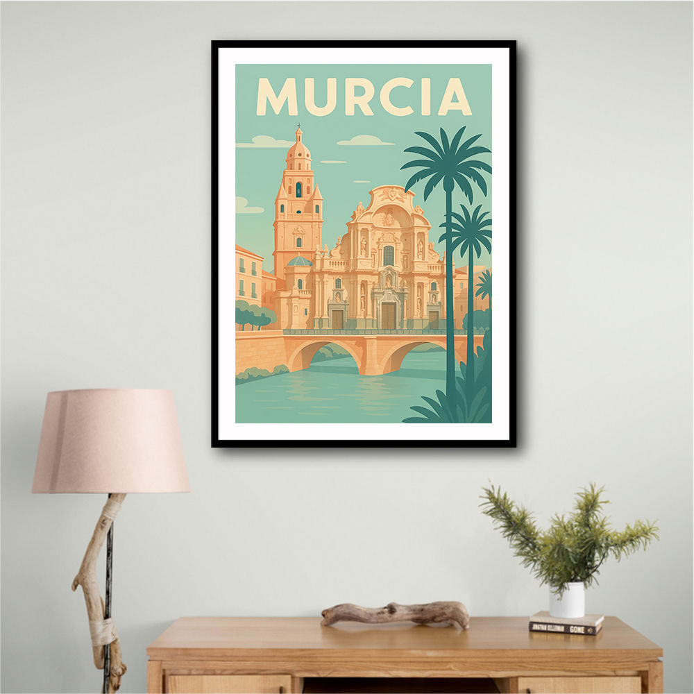 Modern Málaga Travel Poster Wall Art
