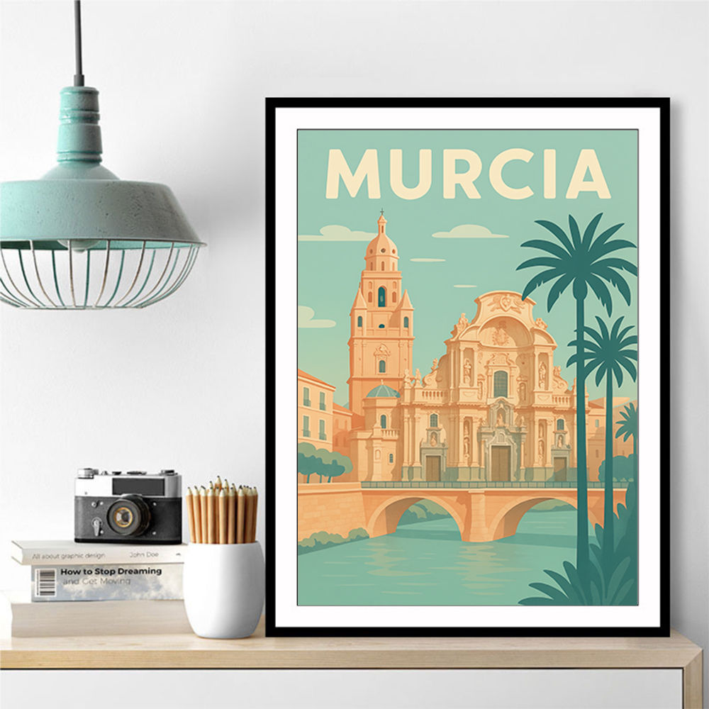 Modern Málaga Travel Poster Wall Art