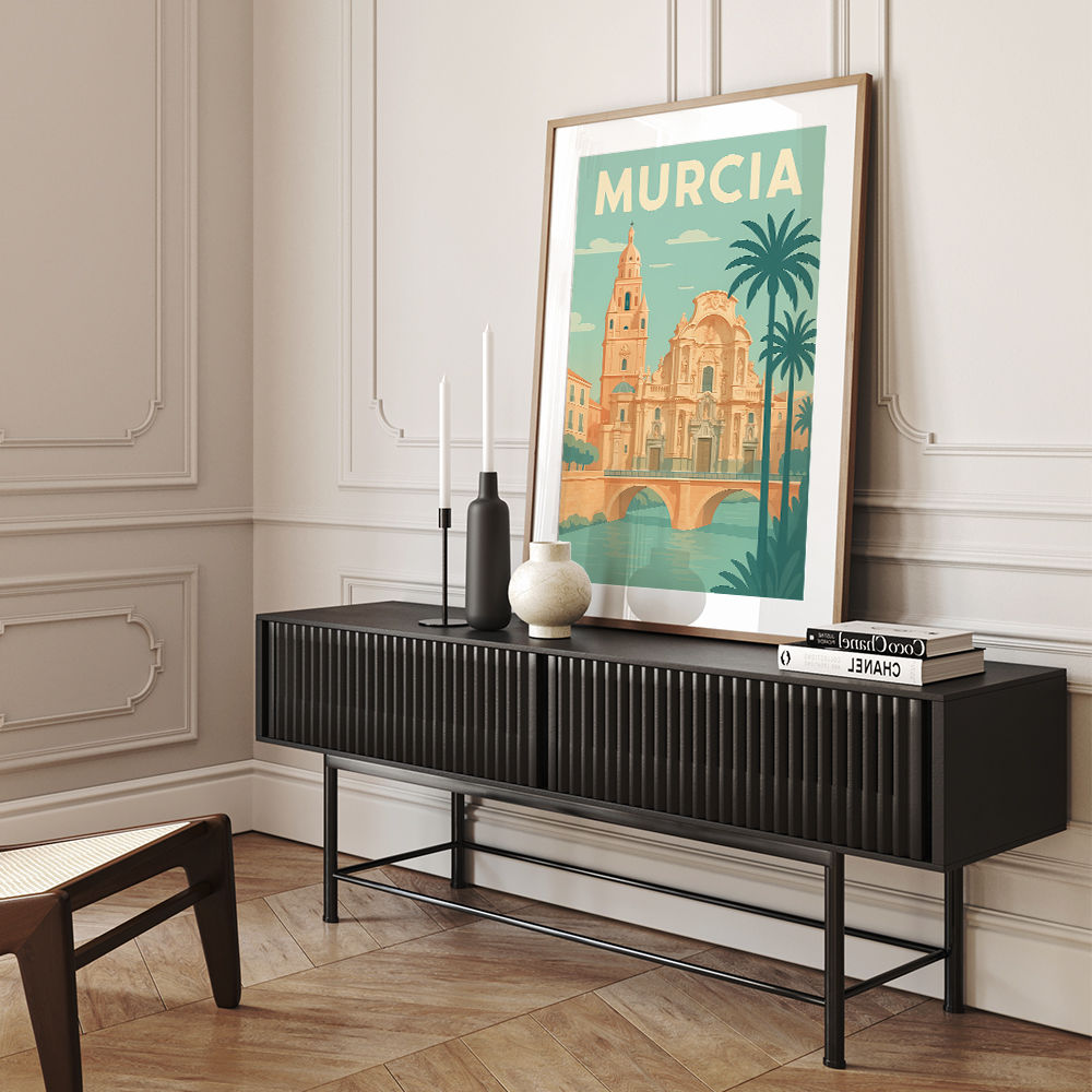 Modern Málaga Travel Poster Wall Art