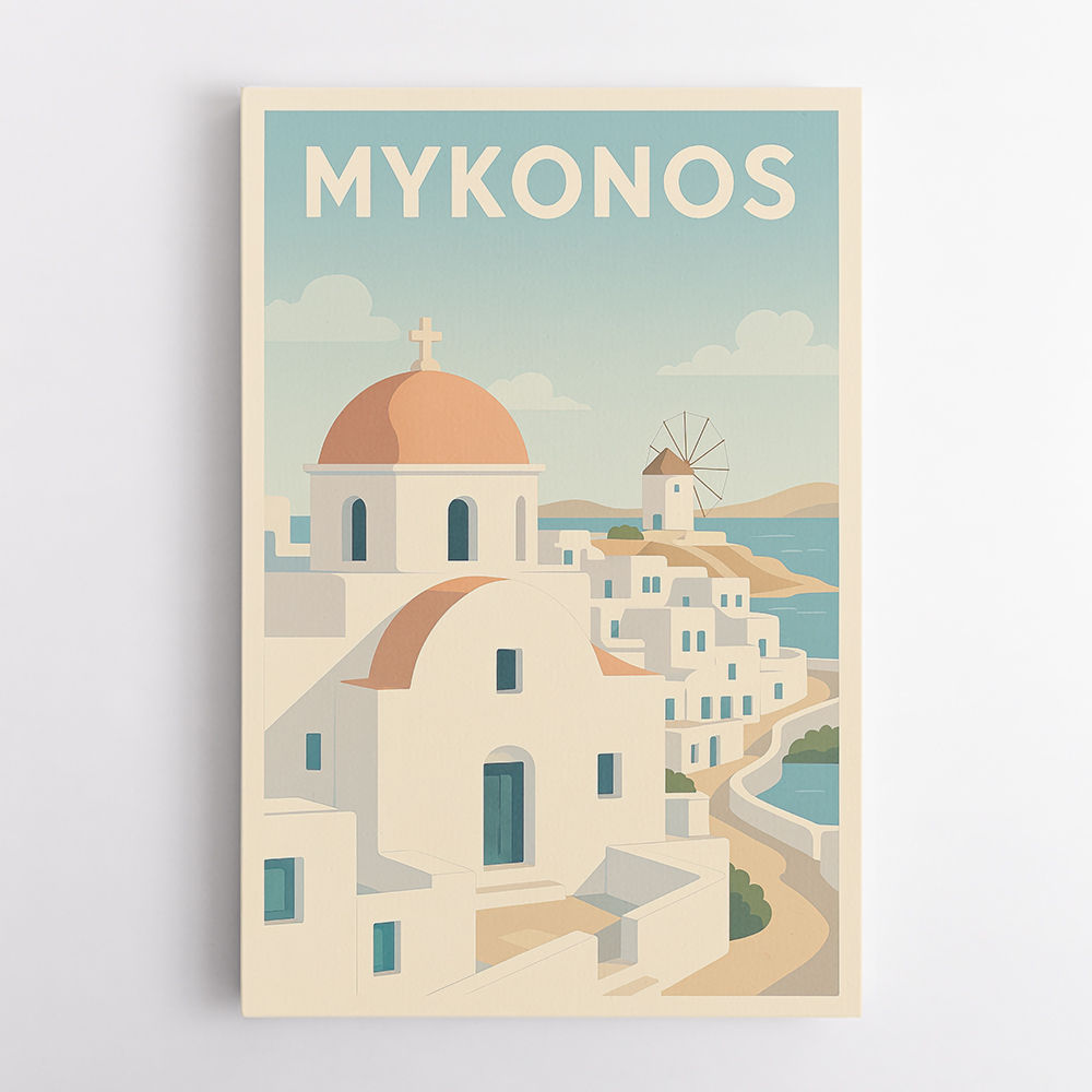 Mykonos Travel Poster 1 Wall Art