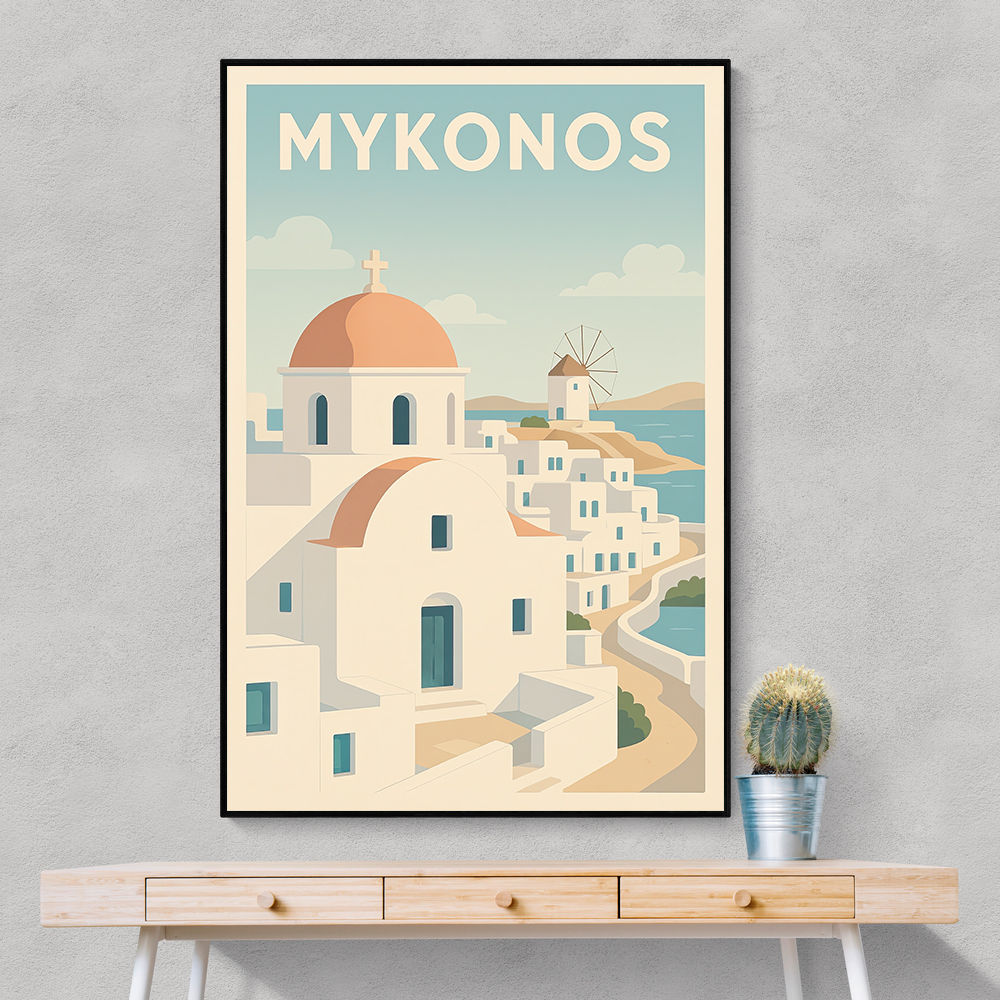Mykonos Travel Poster 1 Wall Art