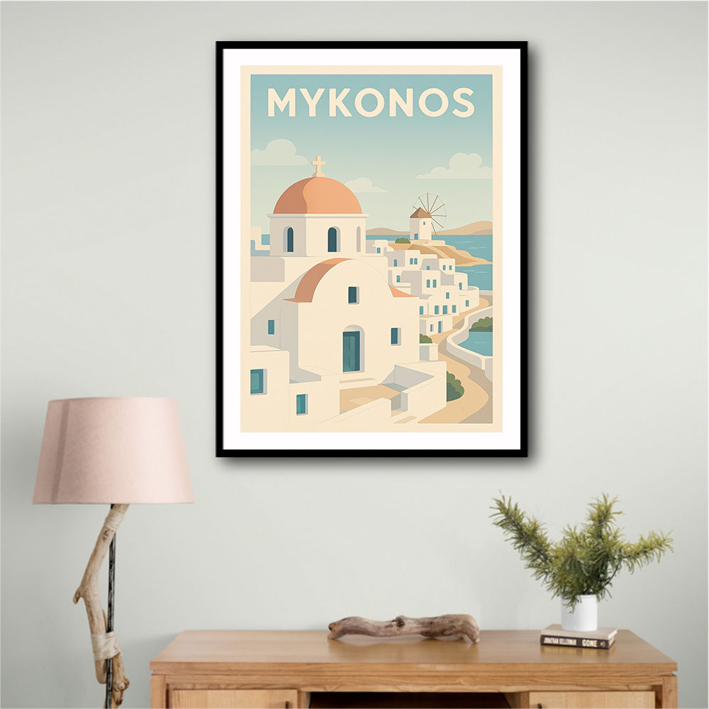 Mykonos Travel Poster 1 Wall Art