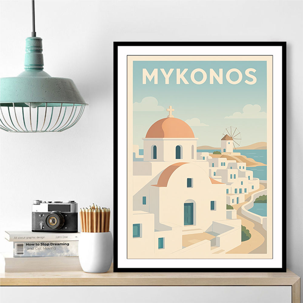 Mykonos Travel Poster 1 Wall Art