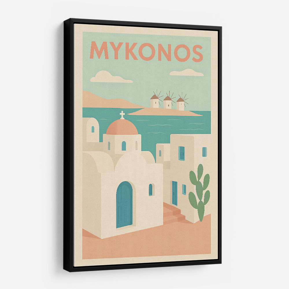 Mykonos Travel Poster Wall Art