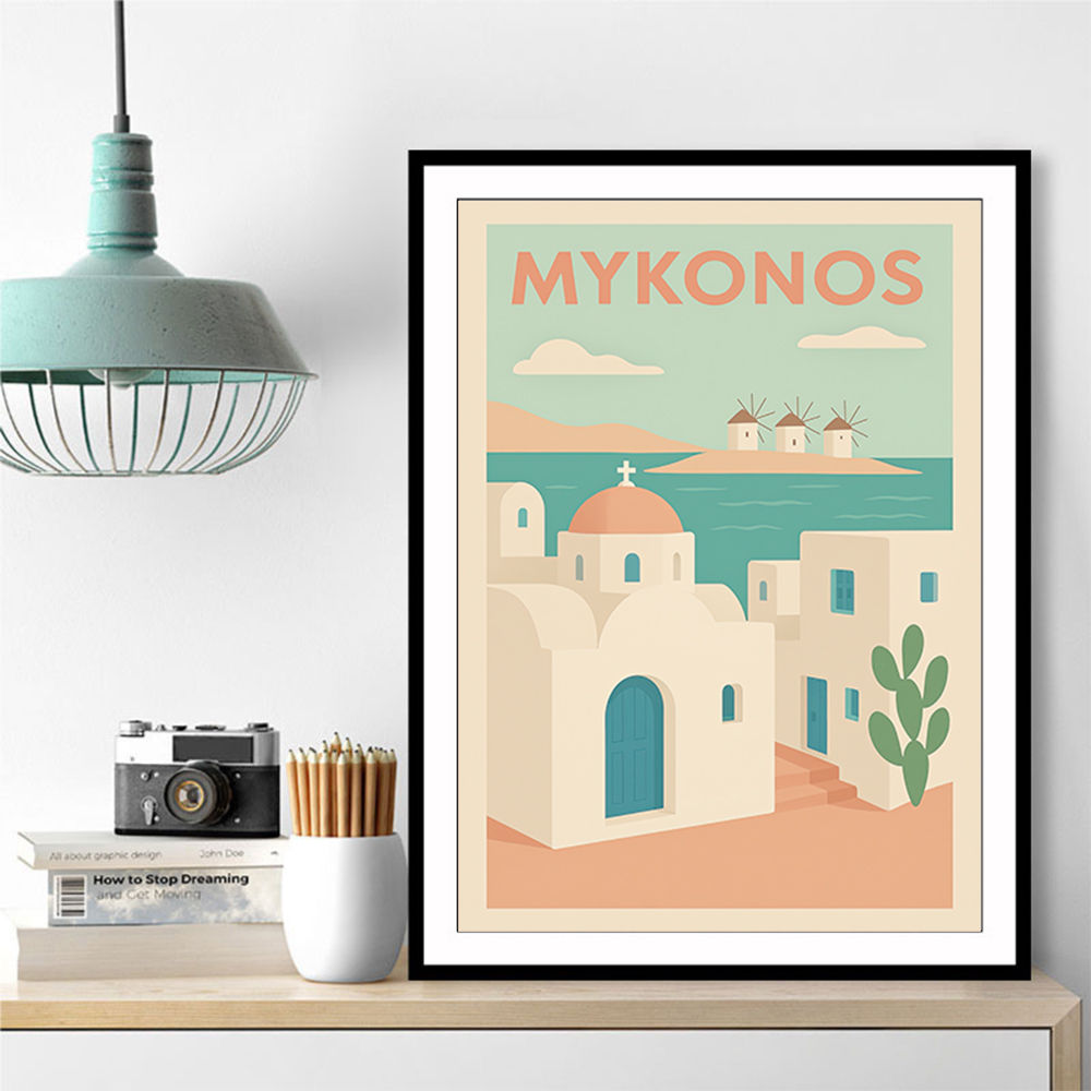 Mykonos Travel Poster Wall Art