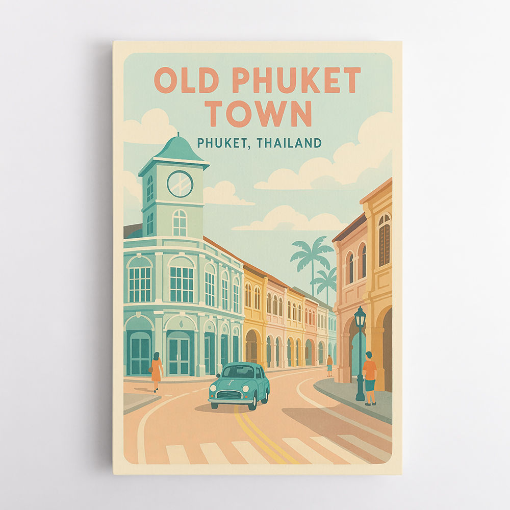 Old Phuket Town Phuket Thailand Travel Poster 1 Wall Art