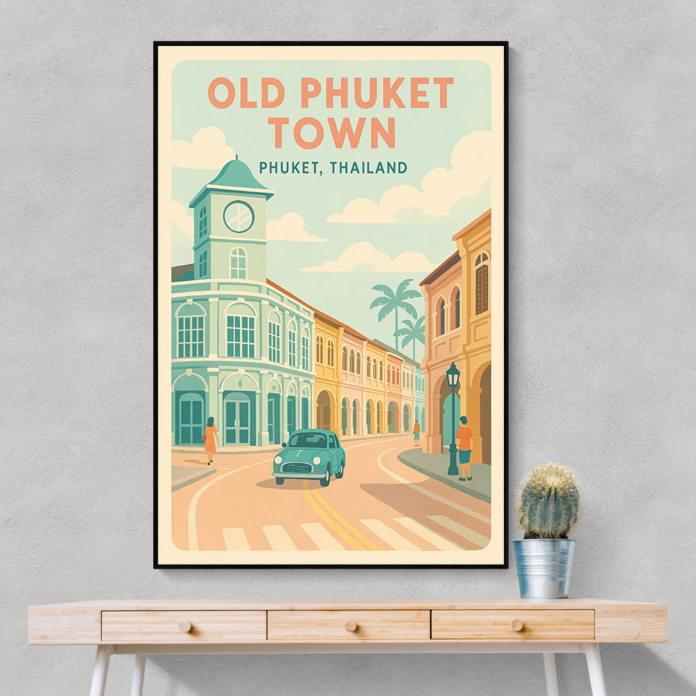 Old Phuket Town Phuket Thailand Travel Poster 1 Wall Art