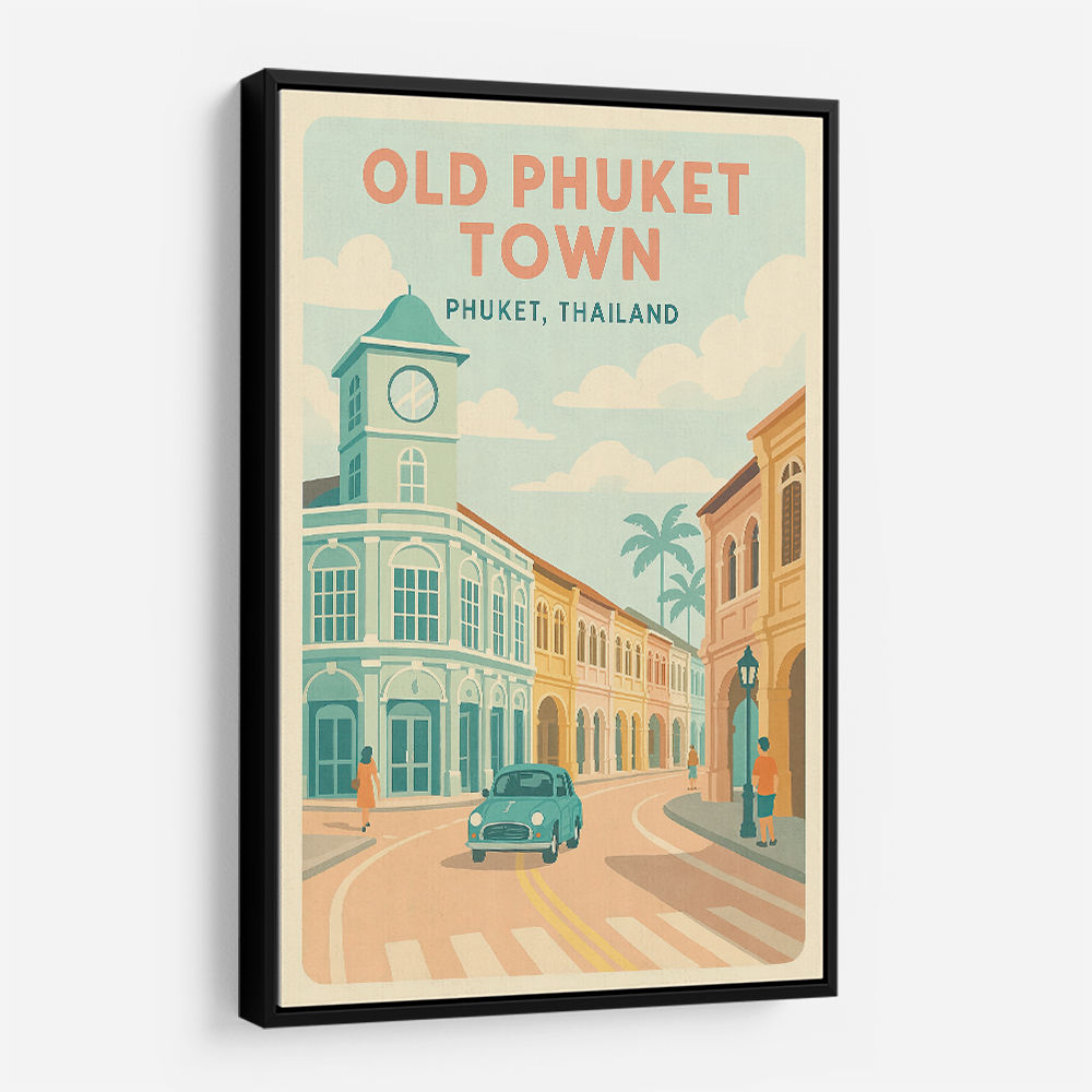 Old Phuket Town Phuket Thailand Travel Poster 1 Wall Art