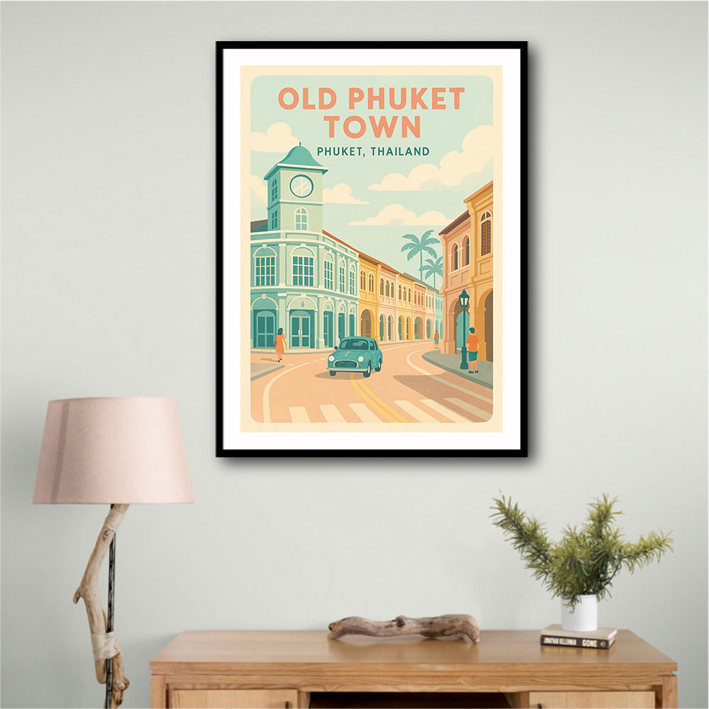 Old Phuket Town Phuket Thailand Travel Poster 1 Wall Art