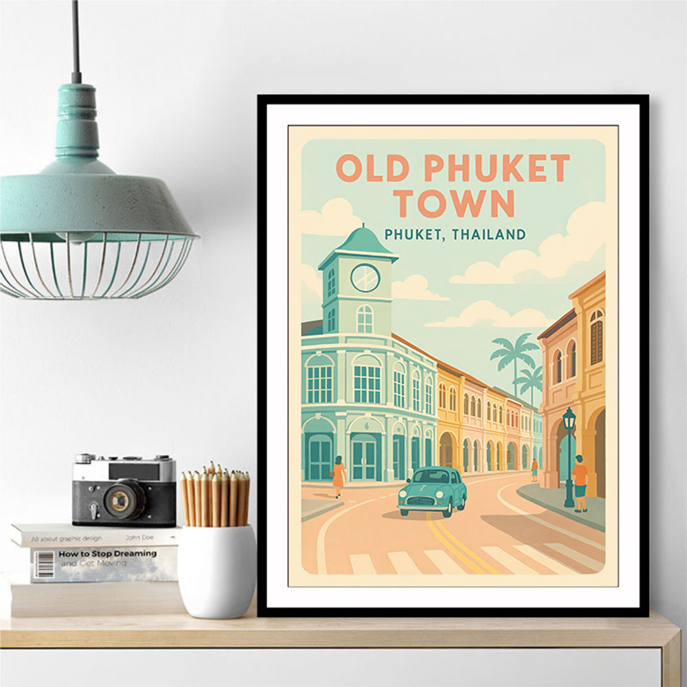 Old Phuket Town Phuket Thailand Travel Poster 1 Wall Art
