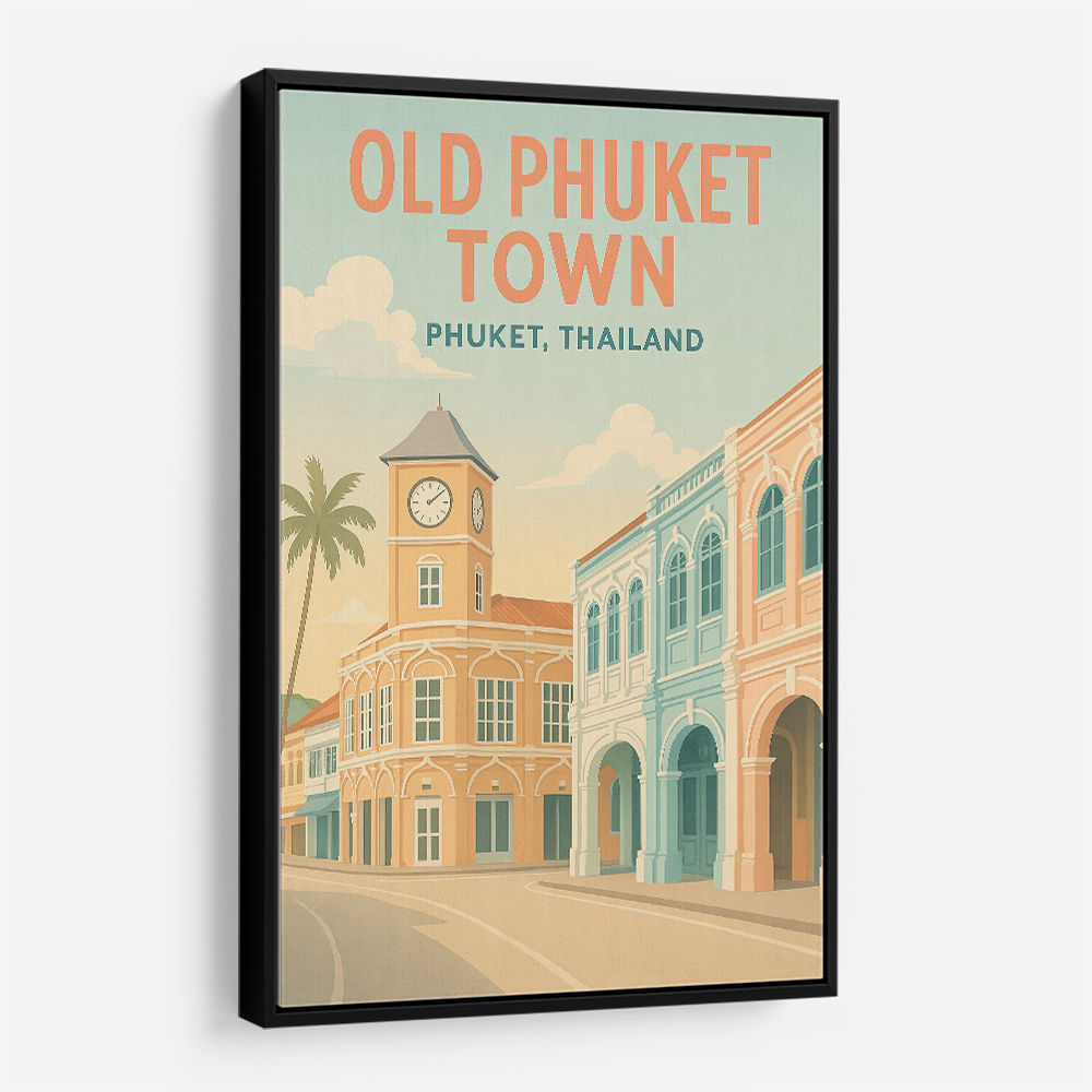 Old Phuket Town Phuket Thailand Travel Poster Wall Art