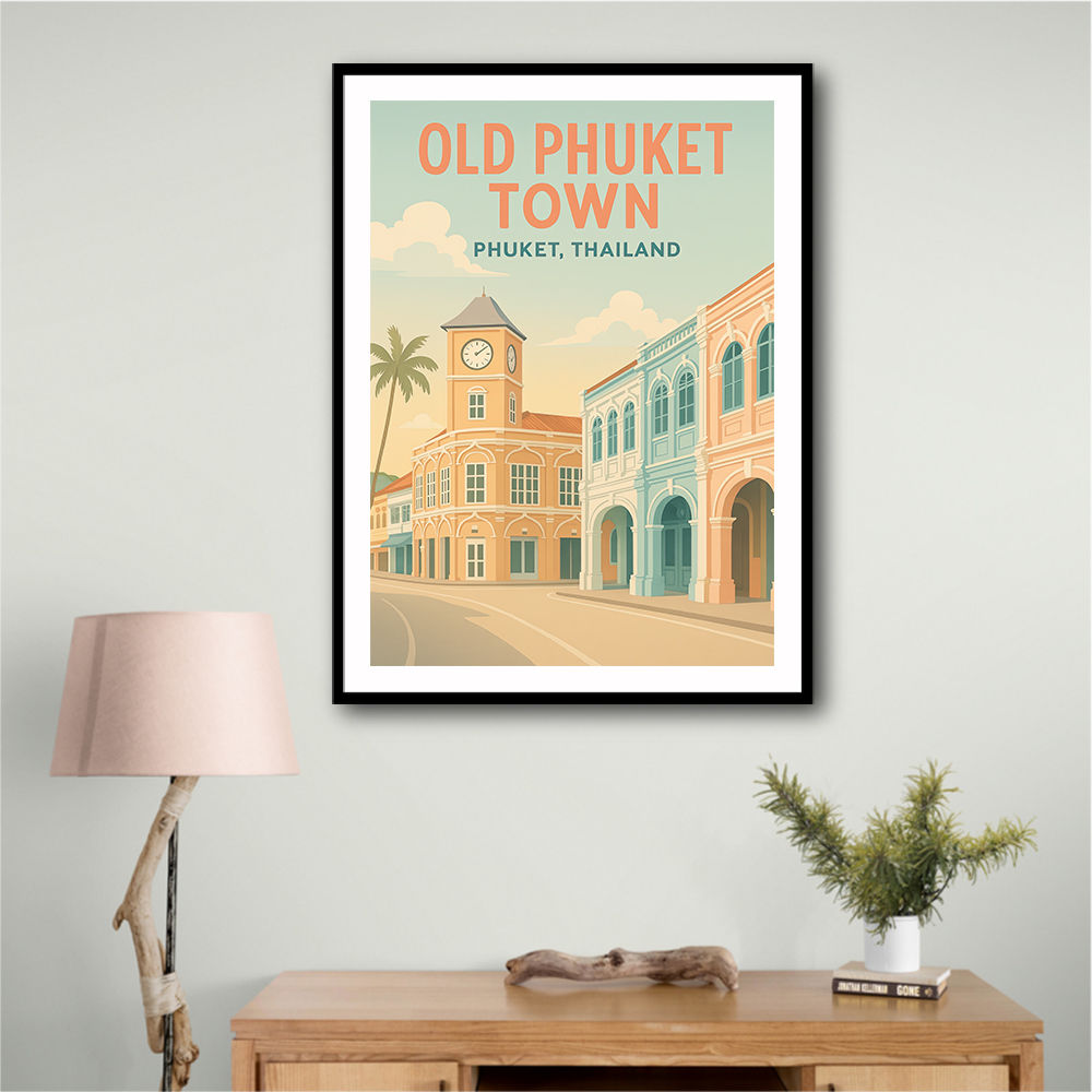 Old Phuket Town Phuket Thailand Travel Poster Wall Art