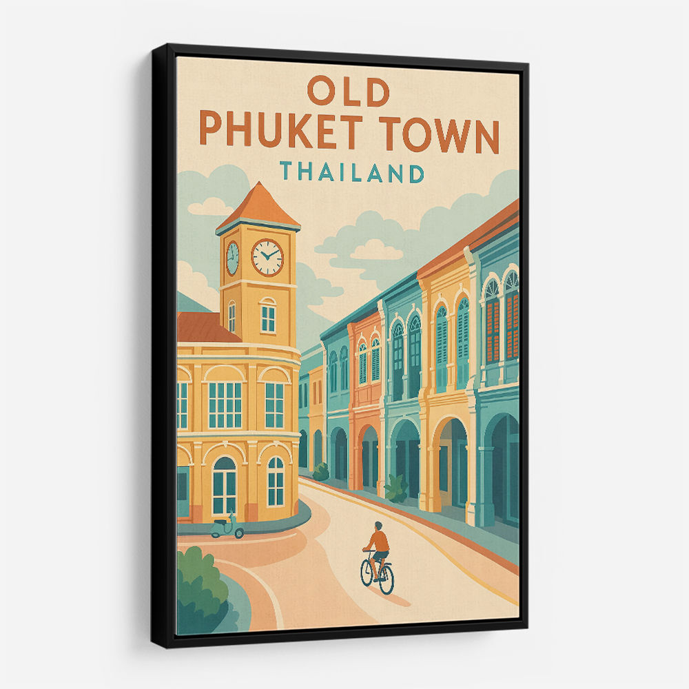 Old Town Phuket Thailland Travel Poster 1 Wall Art