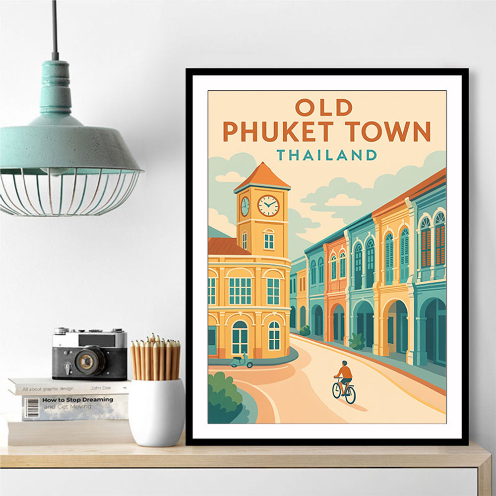 Old Town Phuket Thailland Travel Poster 1 Wall Art