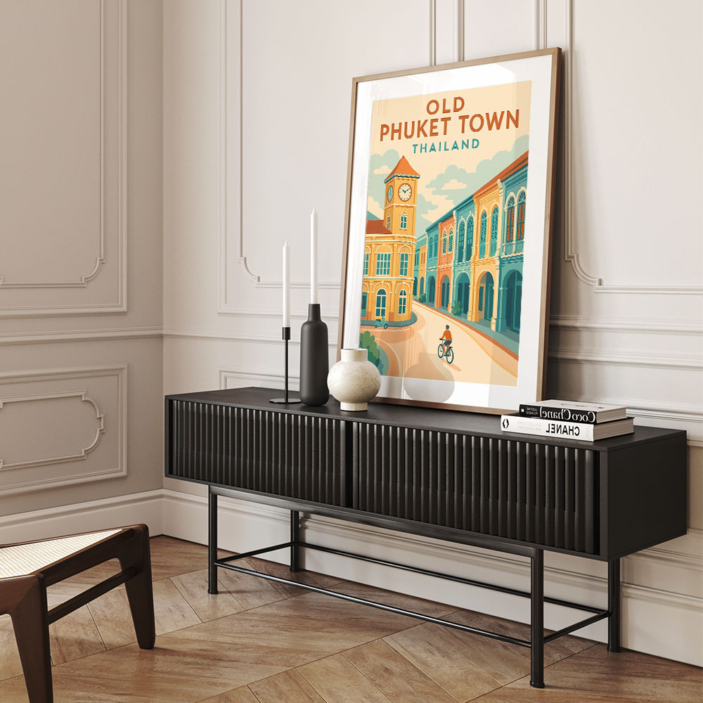 Old Town Phuket Thailland Travel Poster 1 Wall Art
