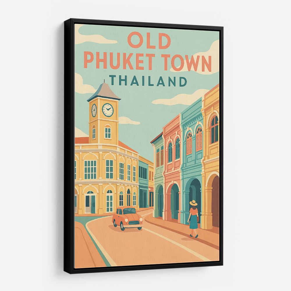 Old Town Phuket Thailland Travel Poster Wall Art