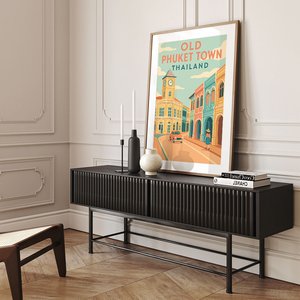 Old Town Phuket Thailland Travel Poster Wall Art