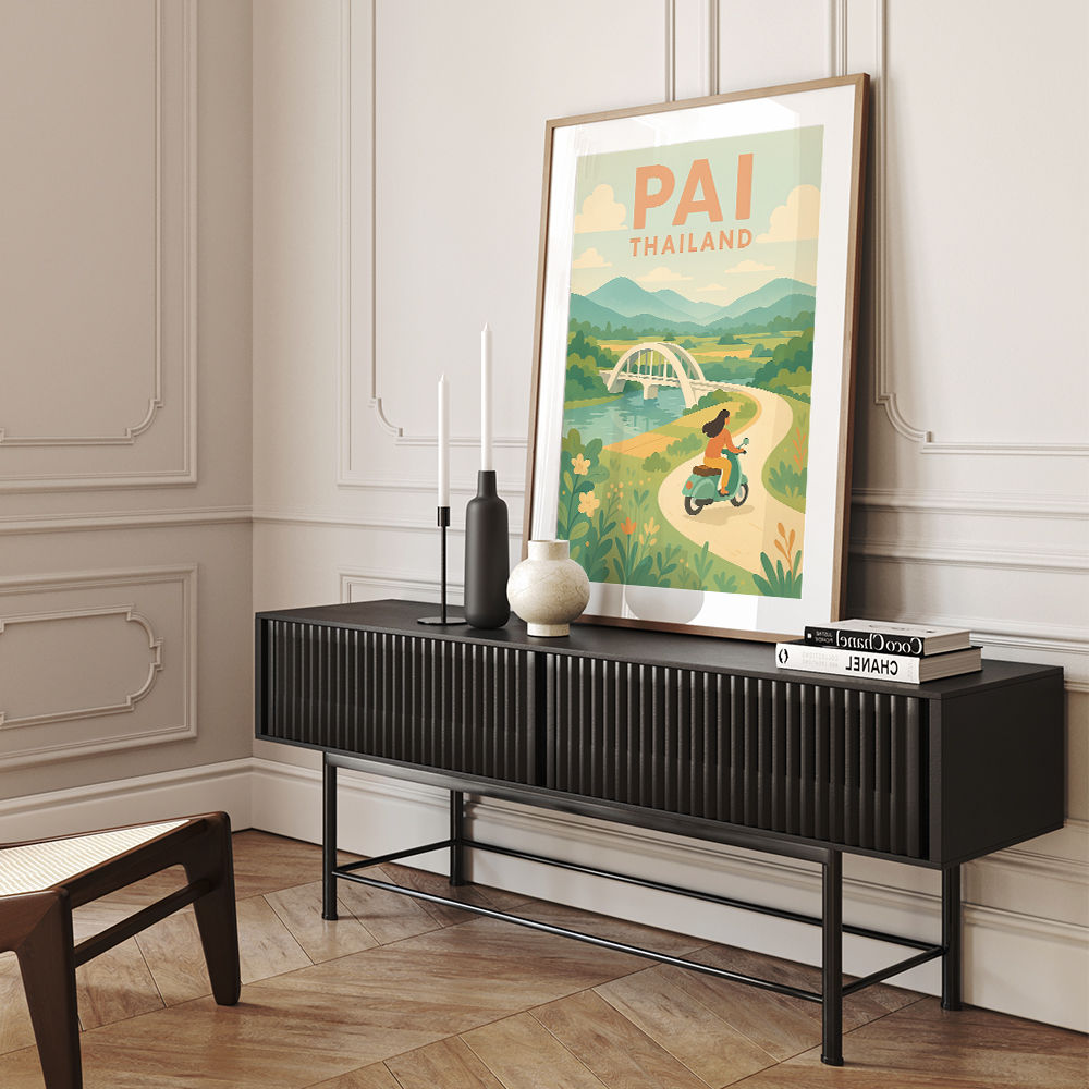 Pai Thailand Travel Poster 1 Wall Art
