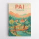 Pai Thailand Travel Poster Wall Art