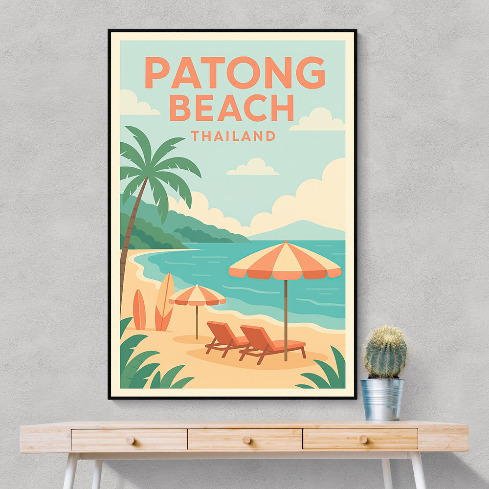 Patong Beach Thailand Travel Poster Wall Art