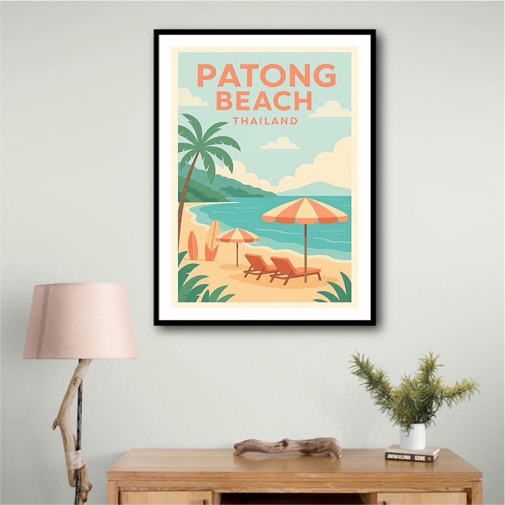 Patong Beach Thailand Travel Poster Wall Art