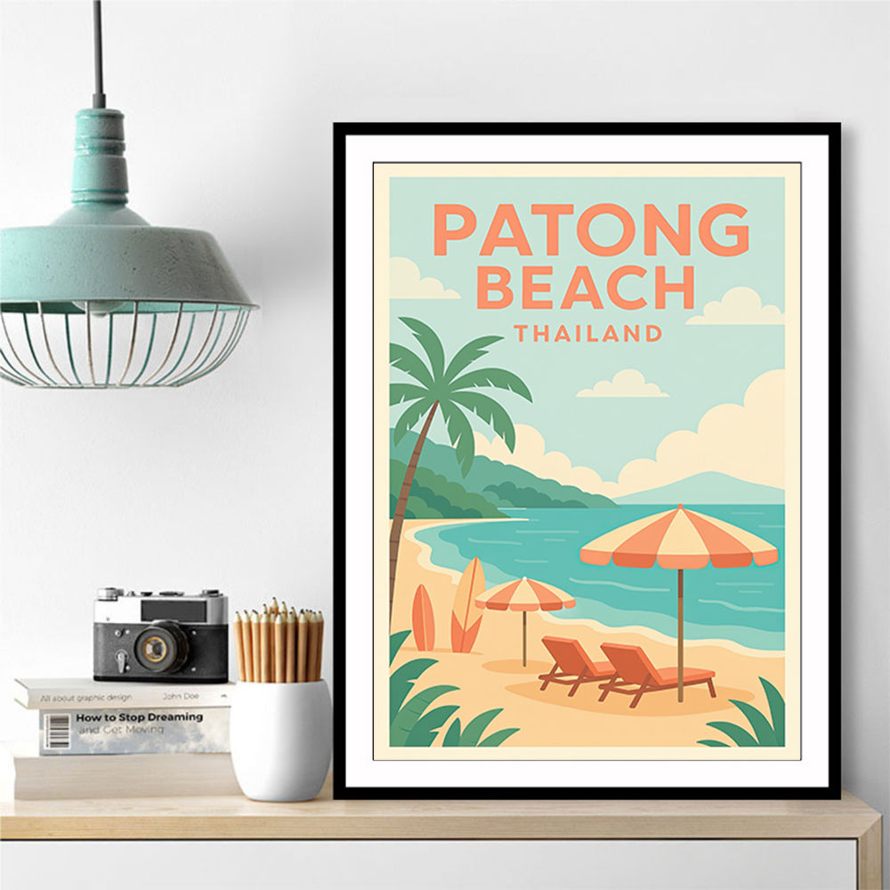 Patong Beach Thailand Travel Poster Wall Art