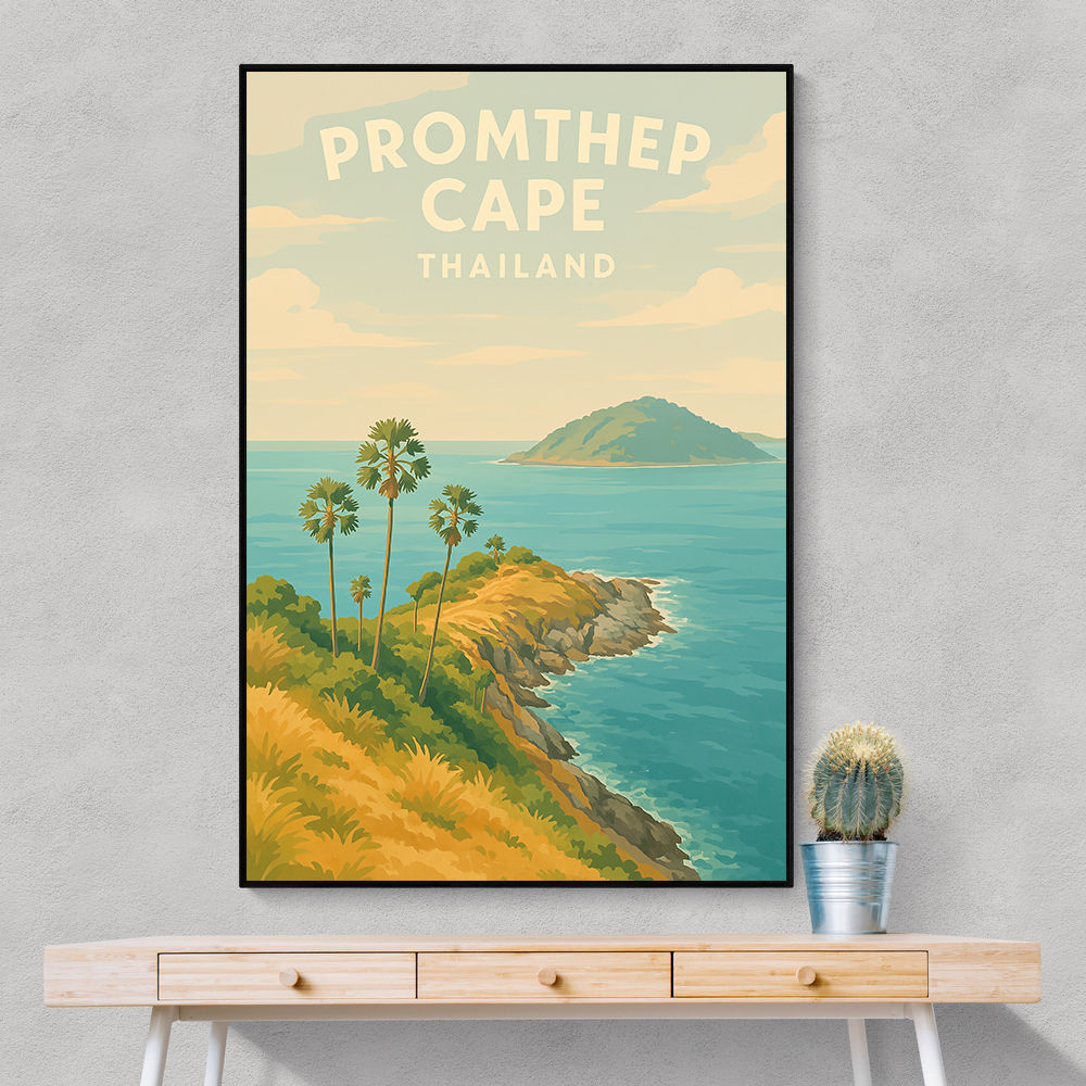 Promthep Cape Thailand Travel Poster Wall Art