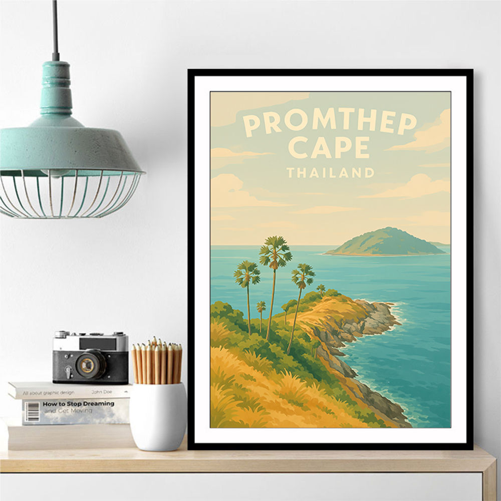 Promthep Cape Thailand Travel Poster Wall Art