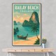 Railay Beach Thailand Travel Poster 1 Wall Art