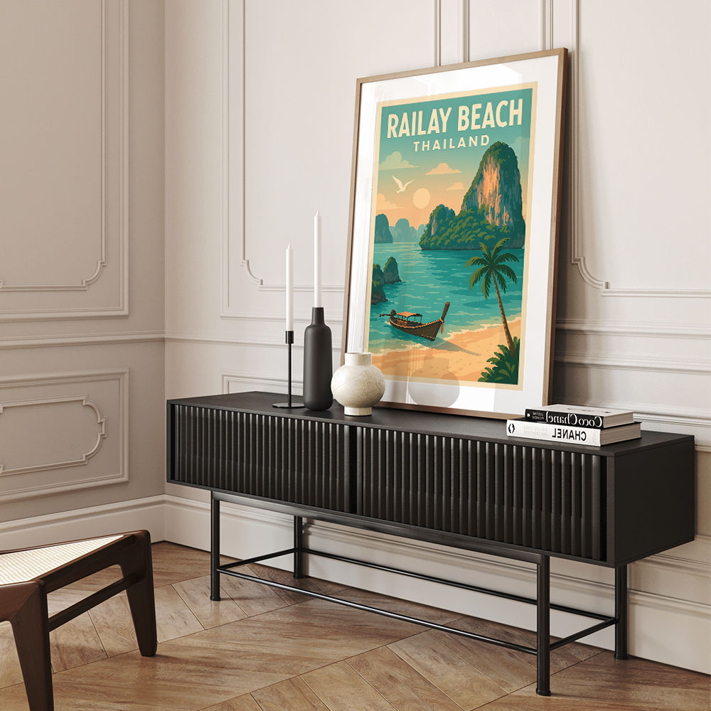 Railay Beach Thailand Travel Poster 1 Wall Art