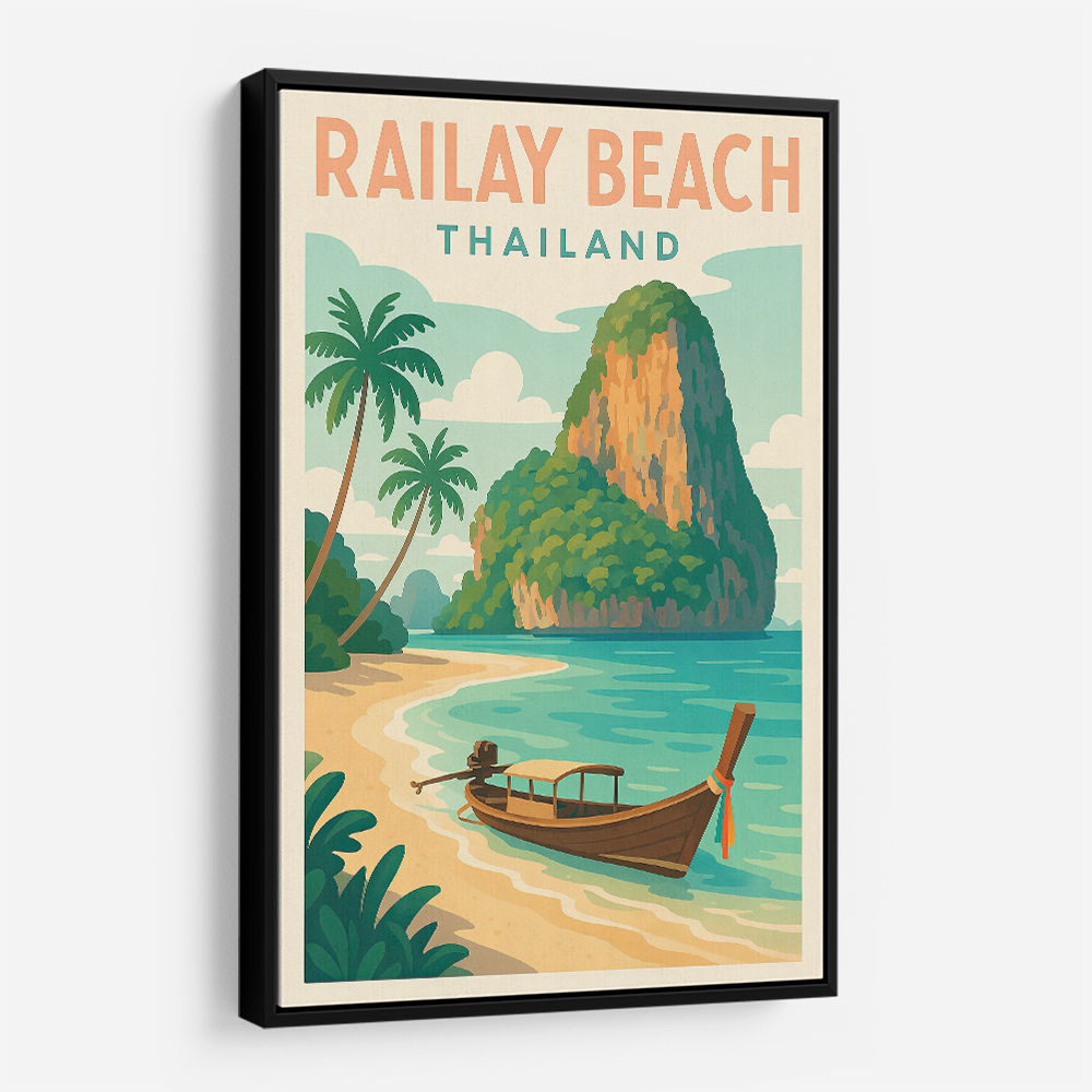 Railay Beach Thailand Travel Poster Wall Art