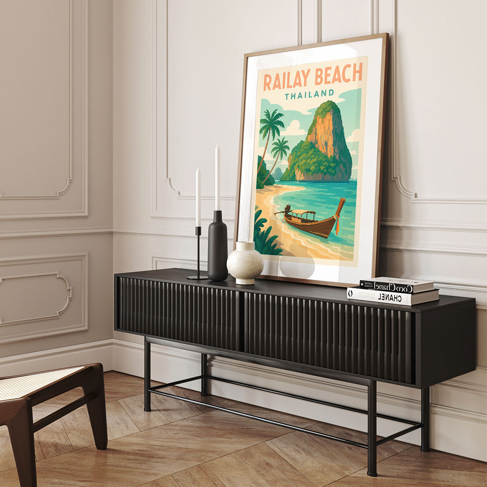 Railay Beach Thailand Travel Poster Wall Art
