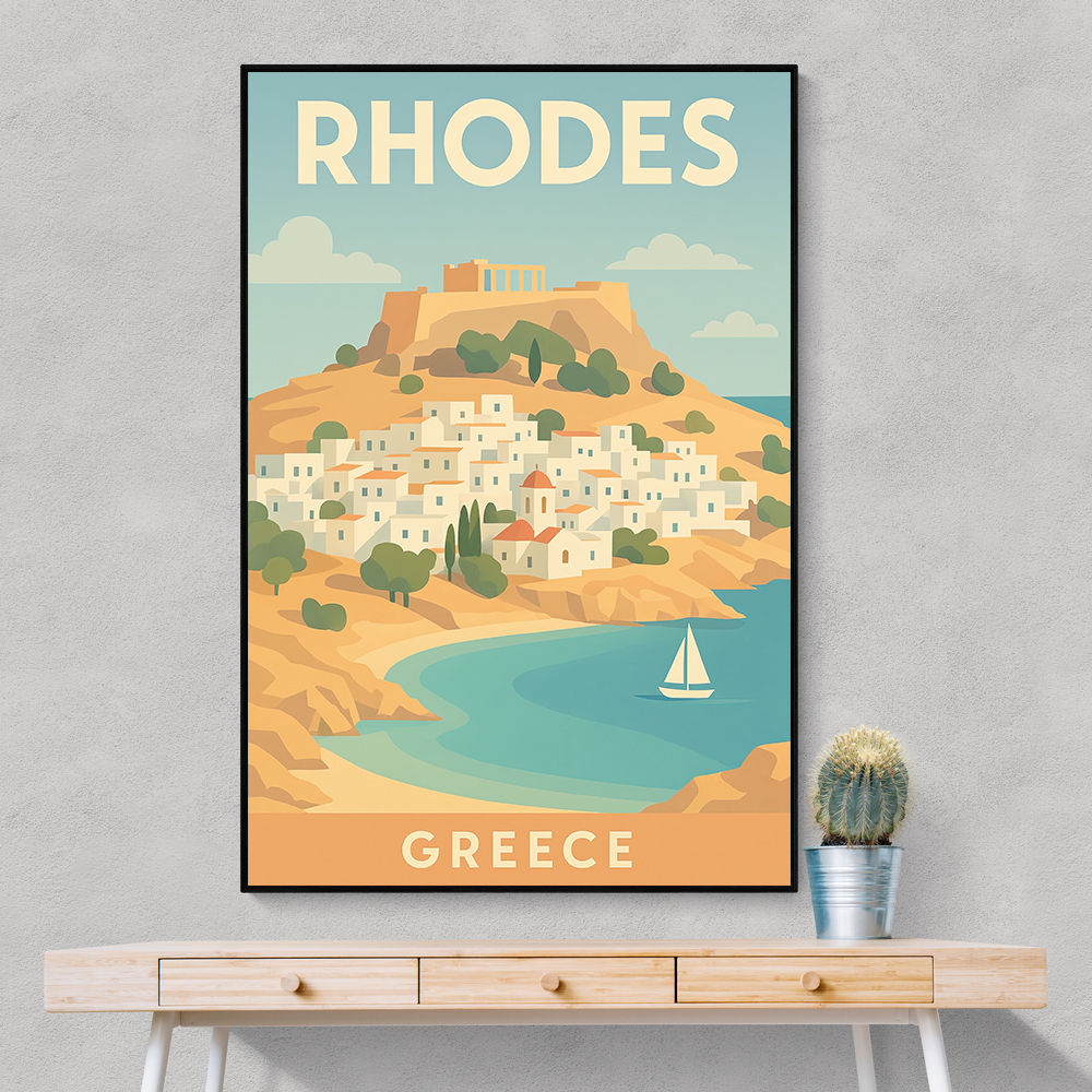 Rhodes Travel Poster 1 Wall Art