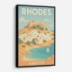 Rhodes Travel Poster 1 Wall Art