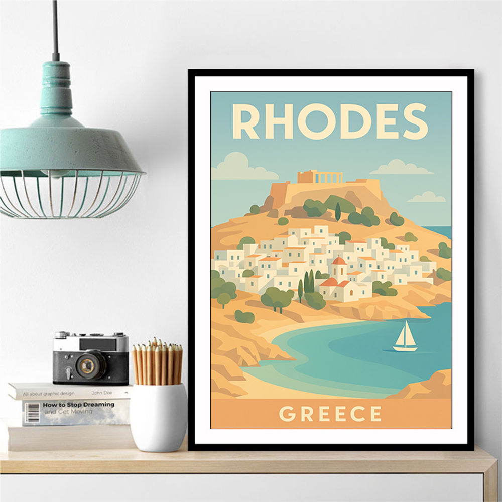 Rhodes Travel Poster 1 Wall Art