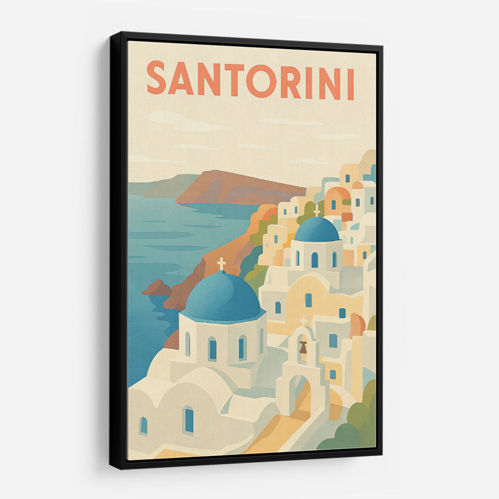 Santorini Travel Poster 1 Wall Art