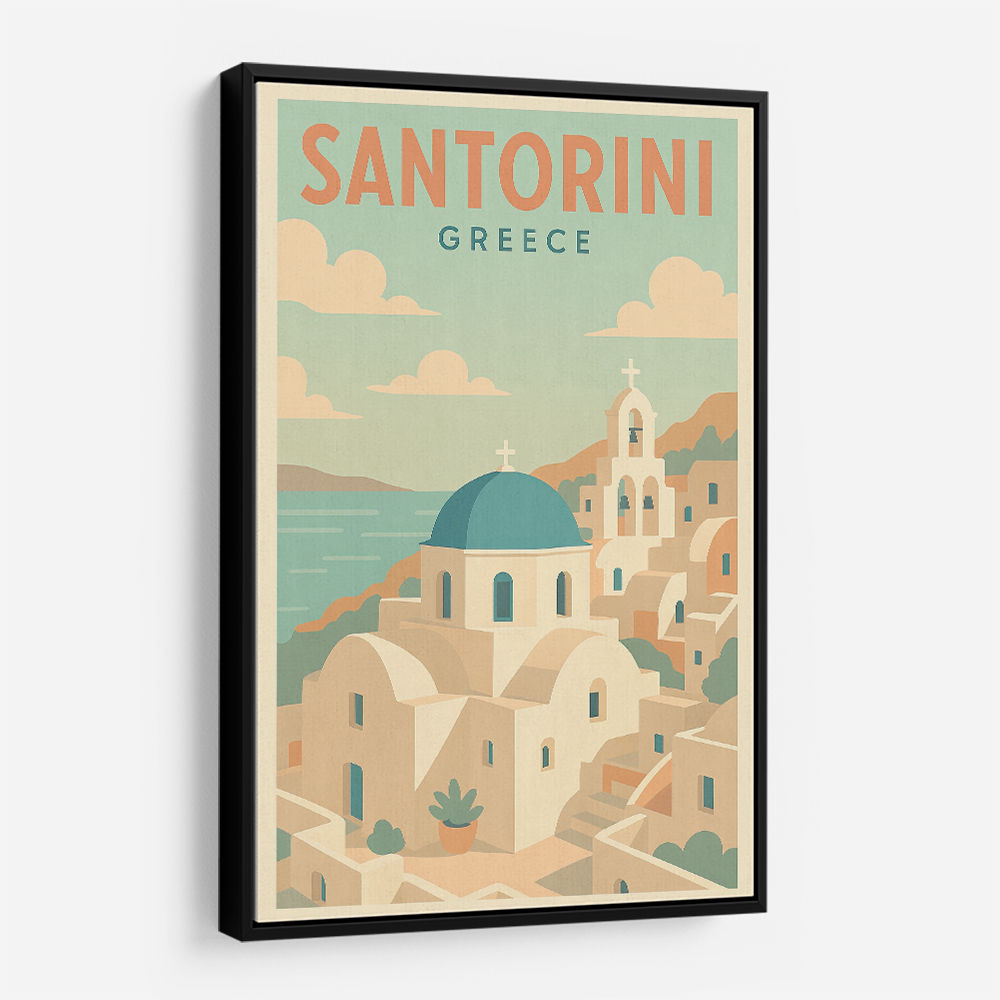 Santorini Travel Poster Wall Art