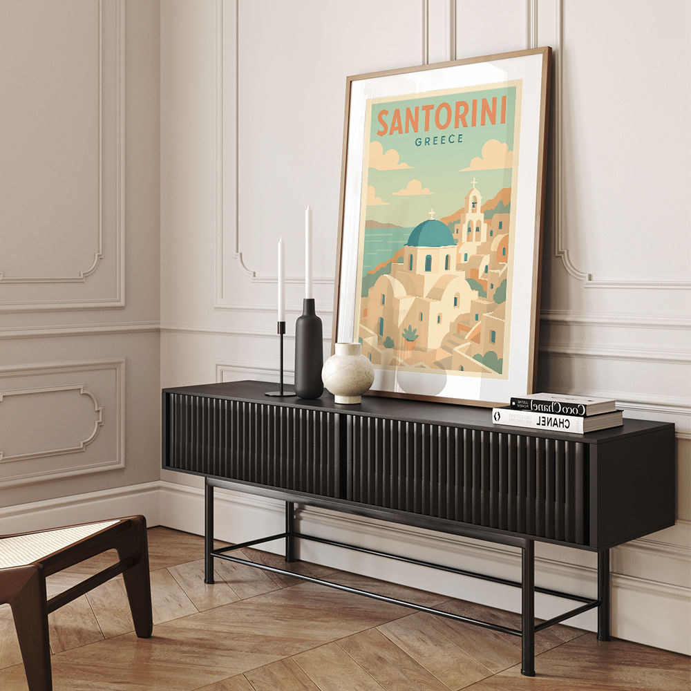 Santorini Travel Poster Wall Art