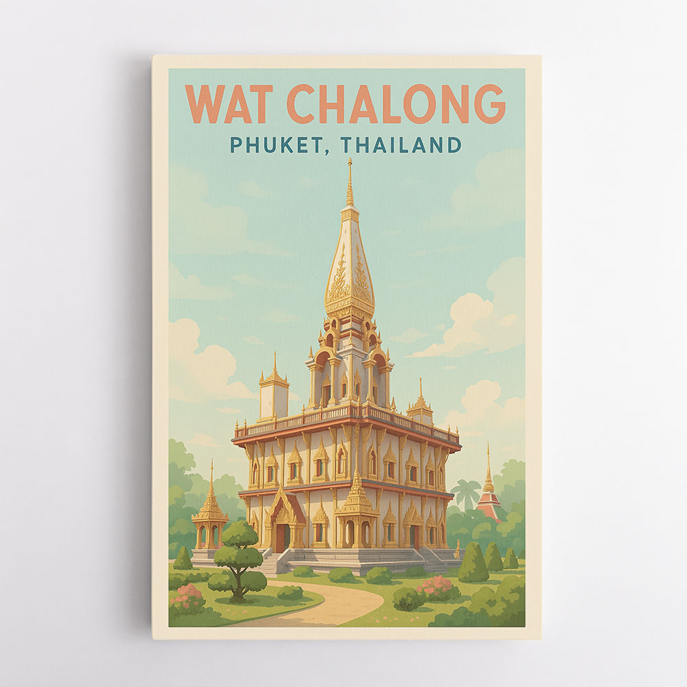 Wat Chalong Phuket Thailand Travel Poster 1 Wall Art