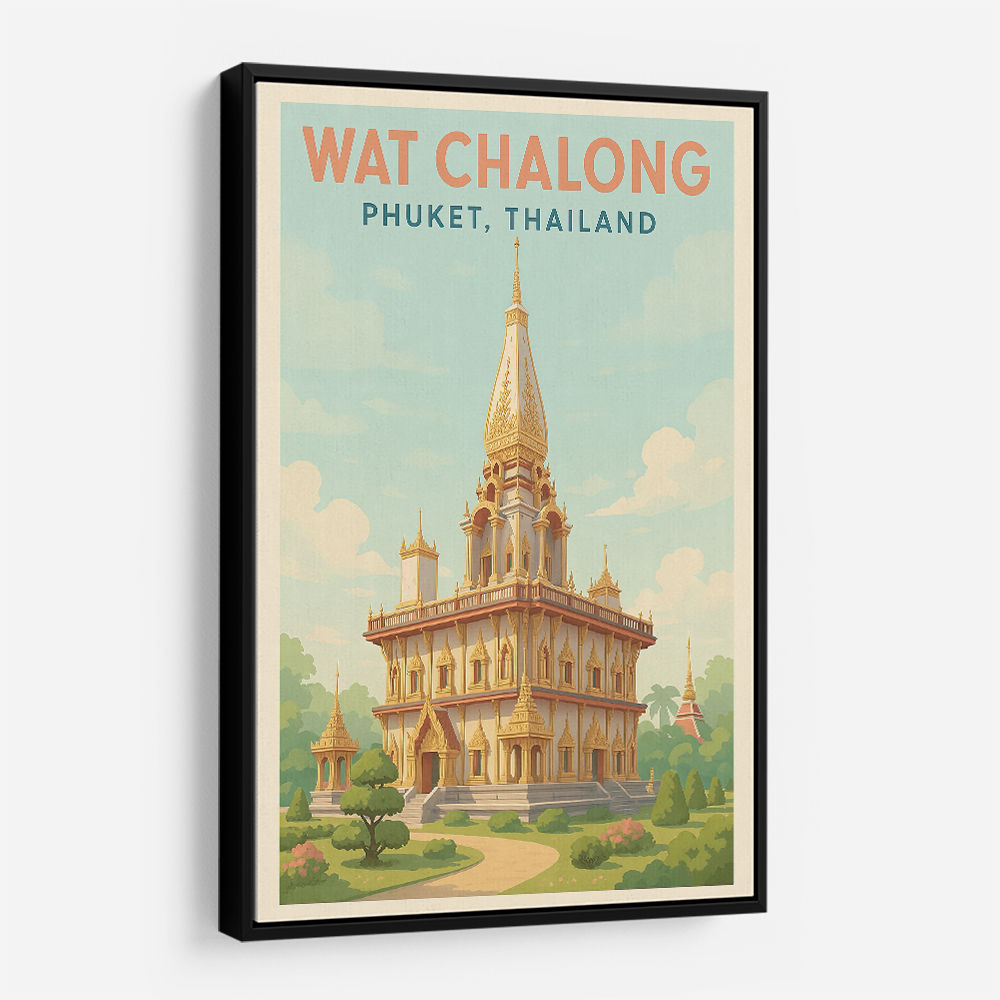Wat Chalong Phuket Thailand Travel Poster 1 Wall Art
