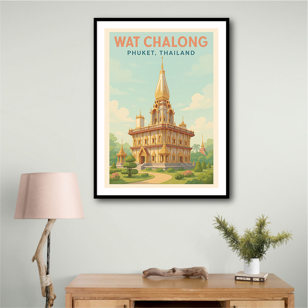 Wat Chalong Phuket Thailand Travel Poster 1 Wall Art